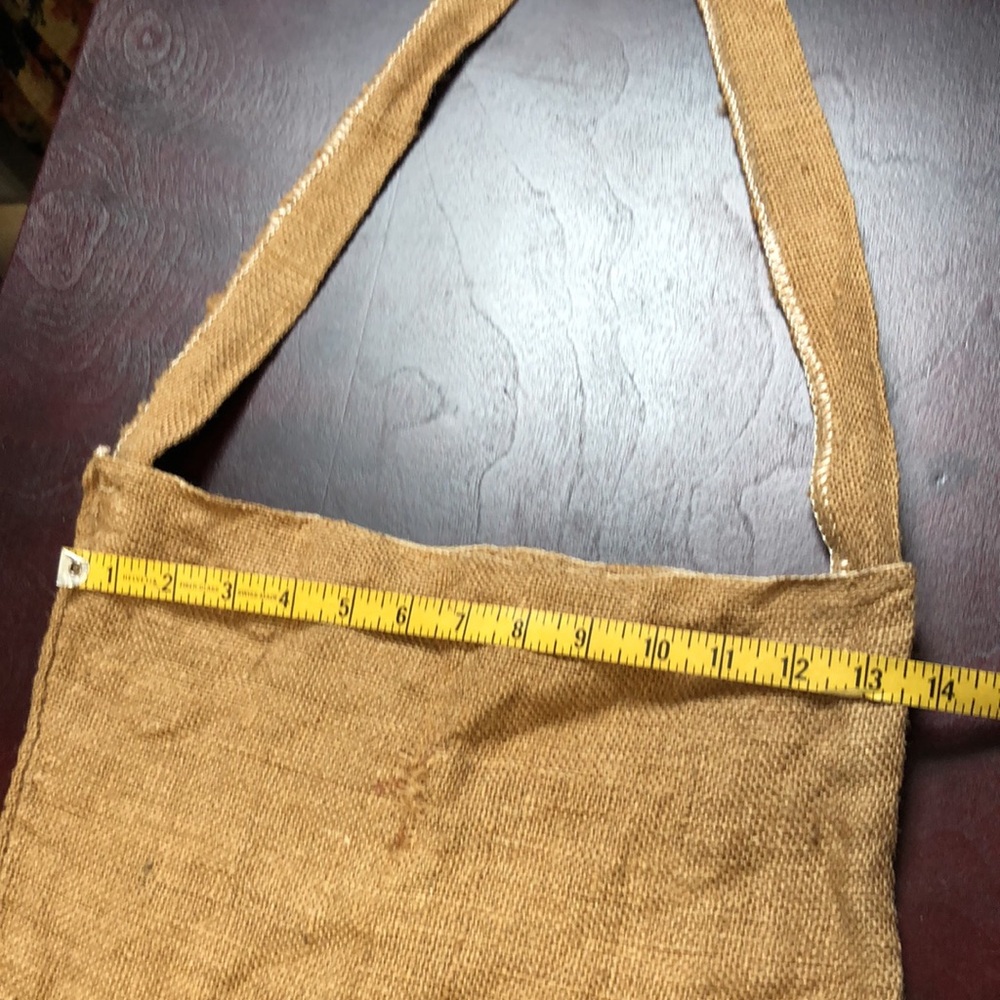 Vintage Michigan Renaissance Festival Faire Brown Burlap Shoulder Bag Tote Sack - Picture 4 of 5